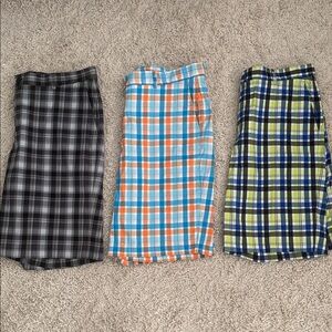 Slazenger Men's Plaid Shorts - Black, Orange, Blue